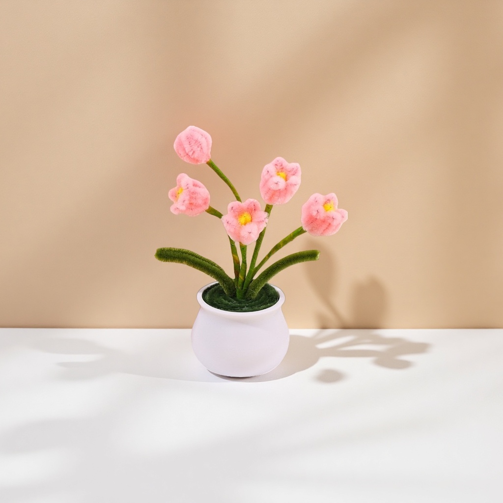 成品展示扭扭棒花盆栽创意手工DIY材料包