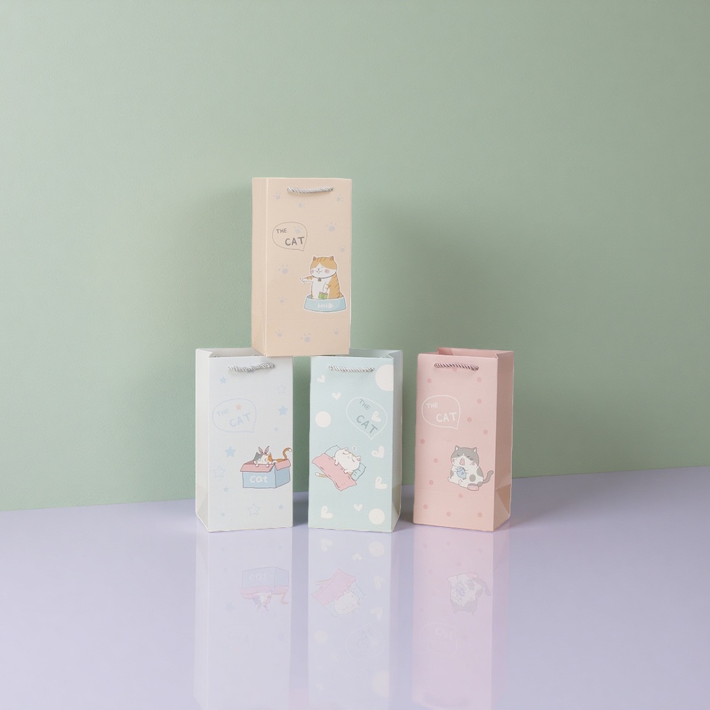 可爱猫咪图案礼品袋包装精美送礼佳选