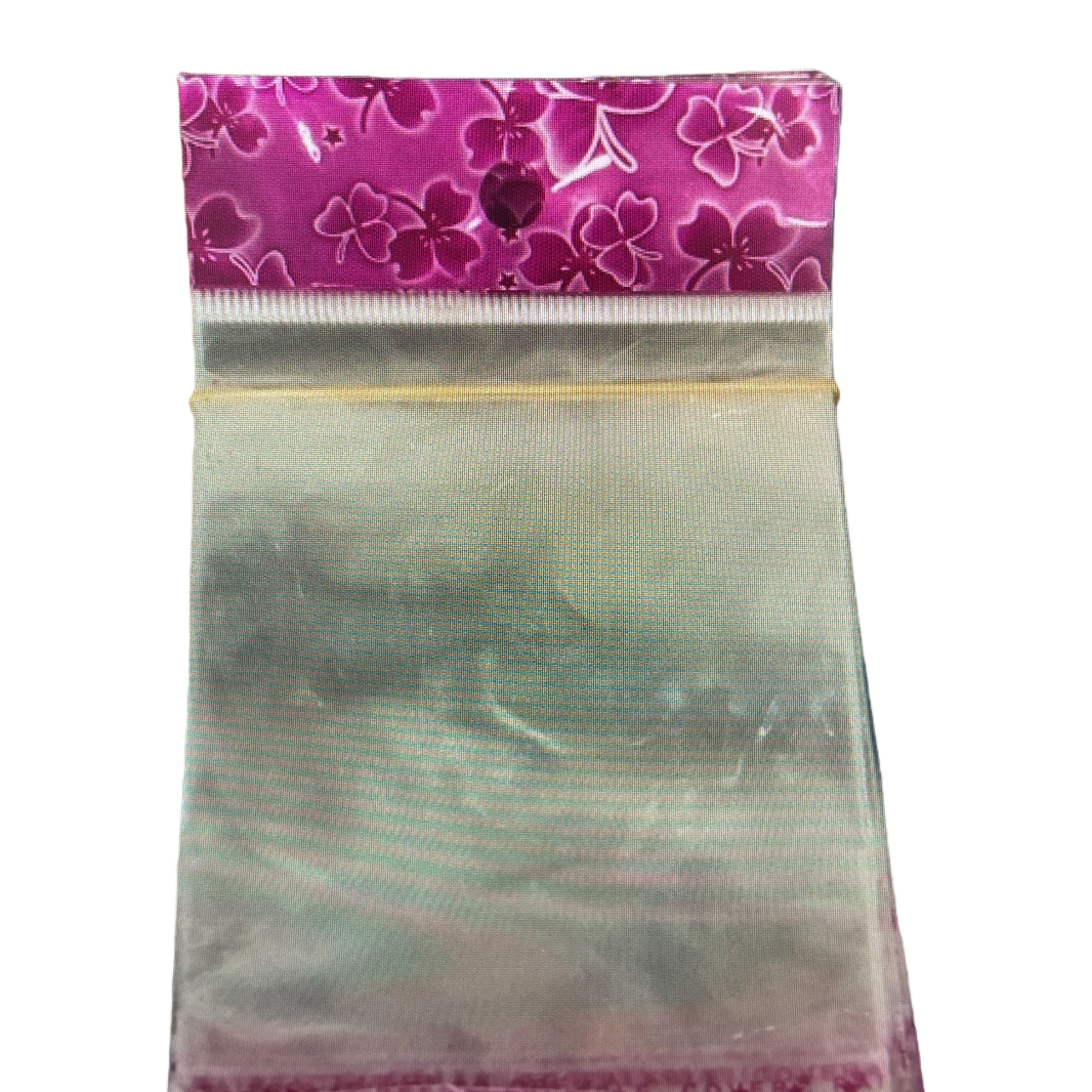 Pink flower-patterned transparent plastic bag for food preservation, large household size Item Picture