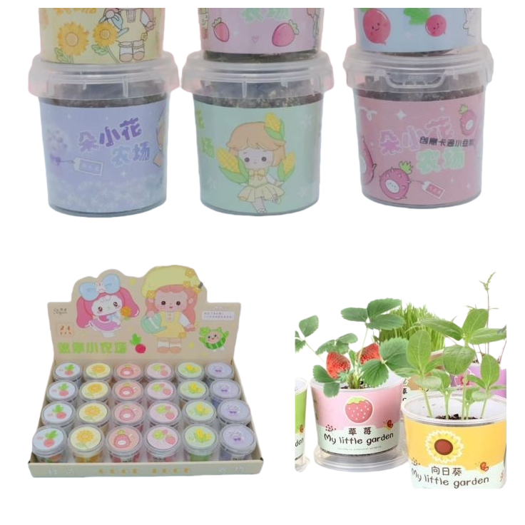 水果花卉+迷你小农场盆栽白底实物图