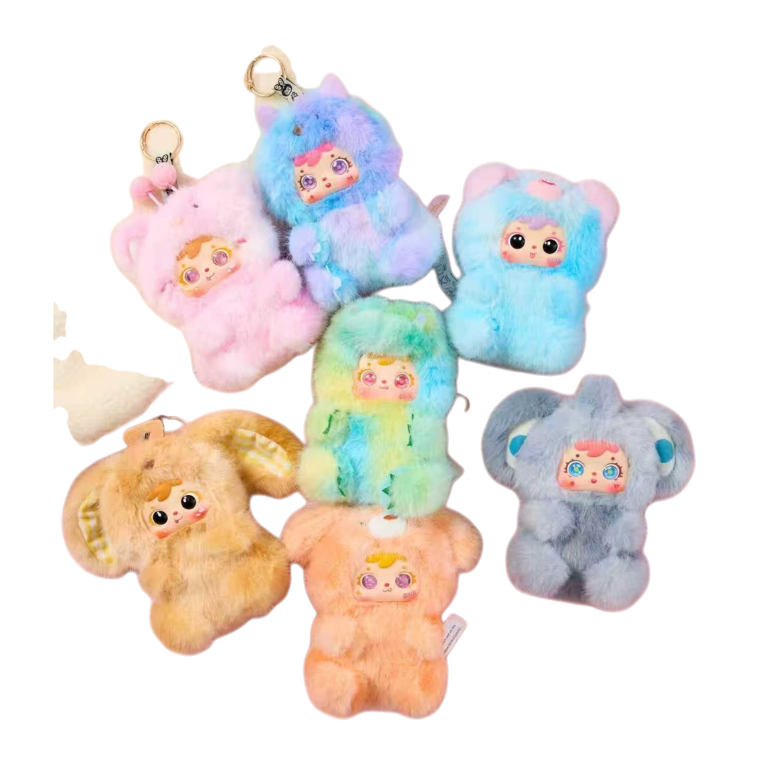 Three Little Furry Blind box dolls, plush toys, cute collection series random styles Item Picture