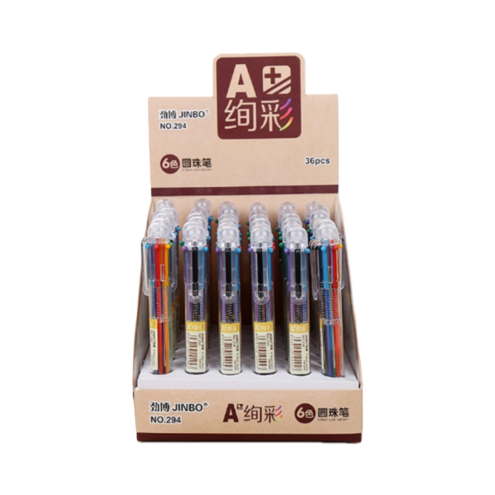 JINBO NO294 A+ Colorful Six-Color Ballpoint Pen Set of 36 pieces Item Picture
