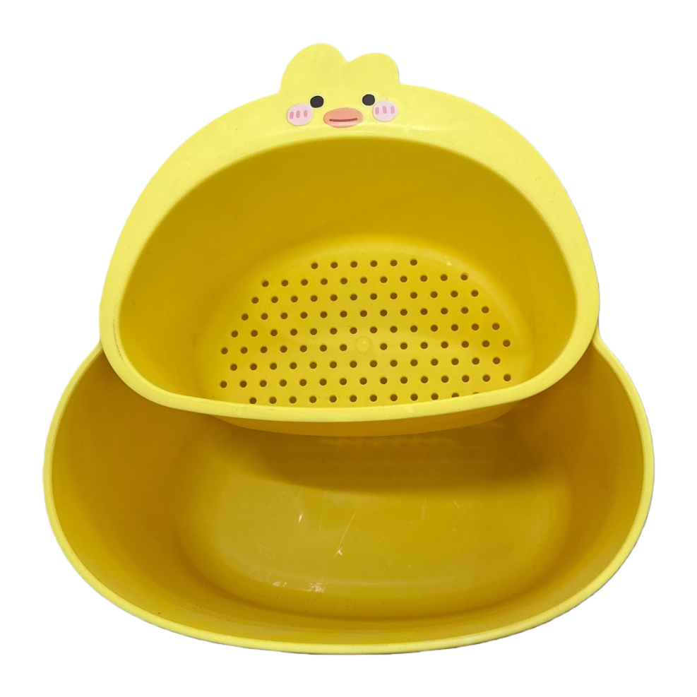 Yellow chicken-shaped draining basket, storage basket, kitchen draining rack, draining tools Item Picture