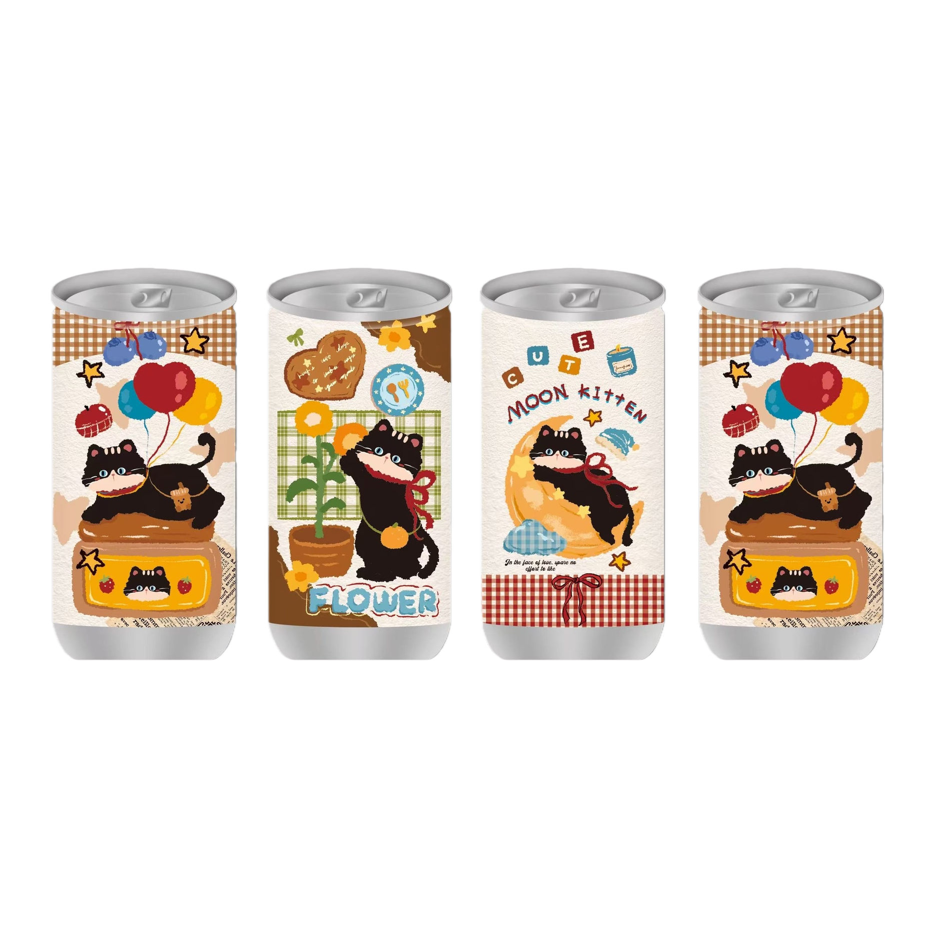 JB30061(黑猫可可静悄悄-小团子)可乐罐湿巾 便携去油