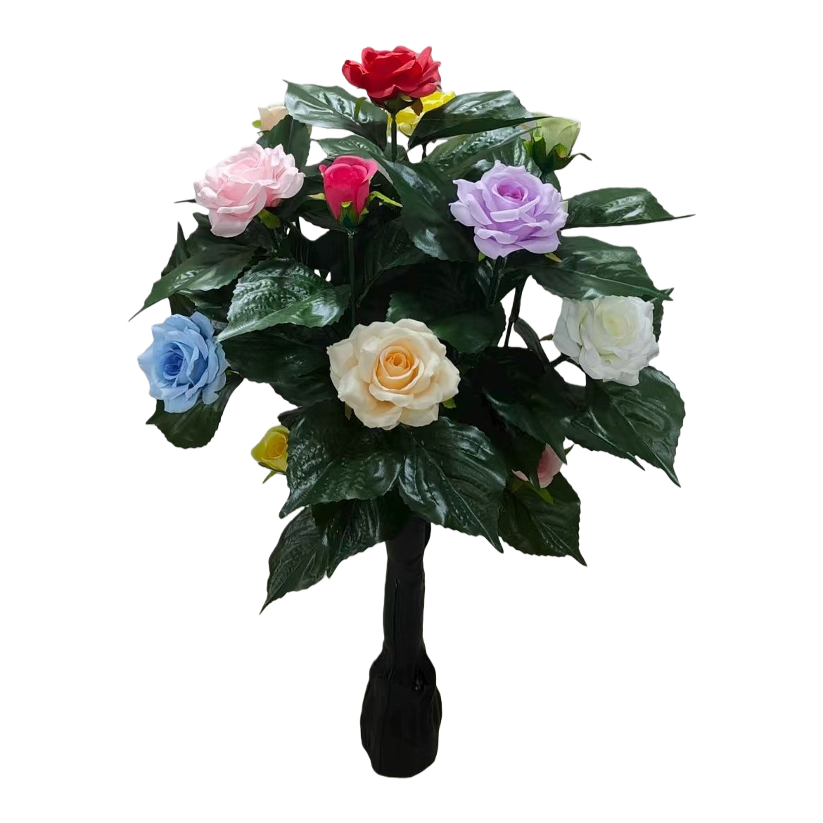 彩色玫瑰花束浪漫鲜花送女友生日礼物情侣表白花束白底实物图