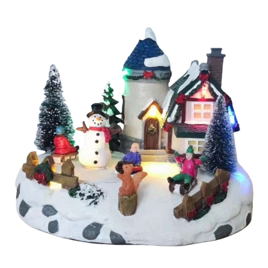 圣诞主题雪景模型摆件装饰品家居美化布置142002650白底实物图