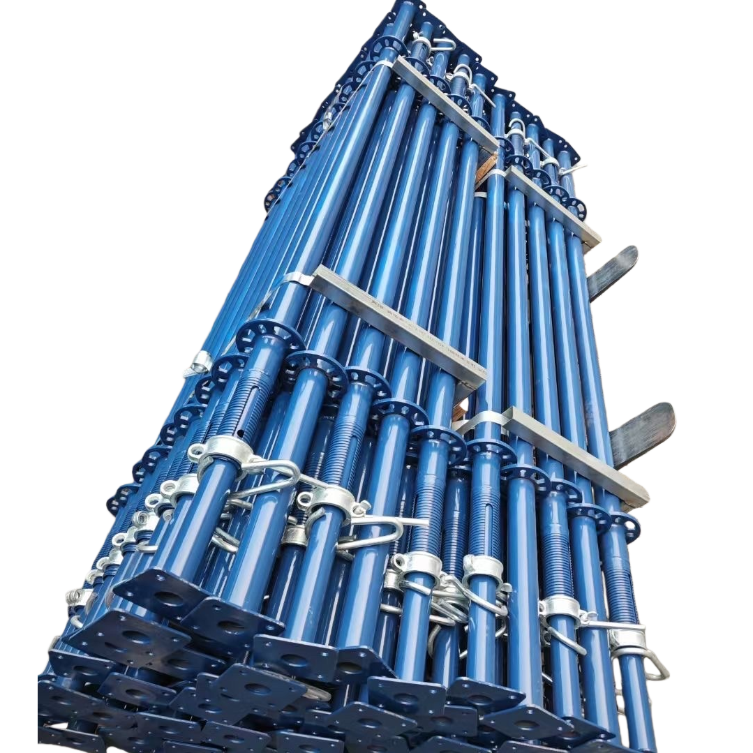 蓝色金属支撑杆白底实物图