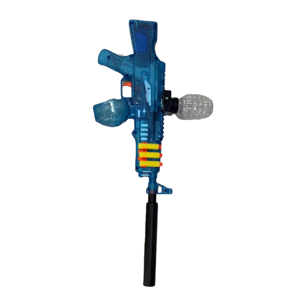 The blue toy gun is a children's safe water bomb gun that is waterproof, shockproof and rechargeable Item Picture