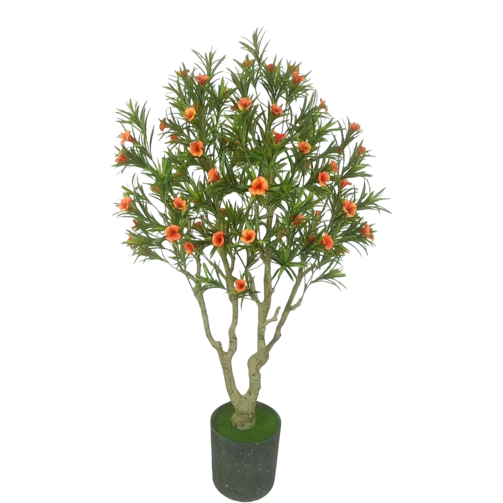 人造植物+盆栽树白底实物图