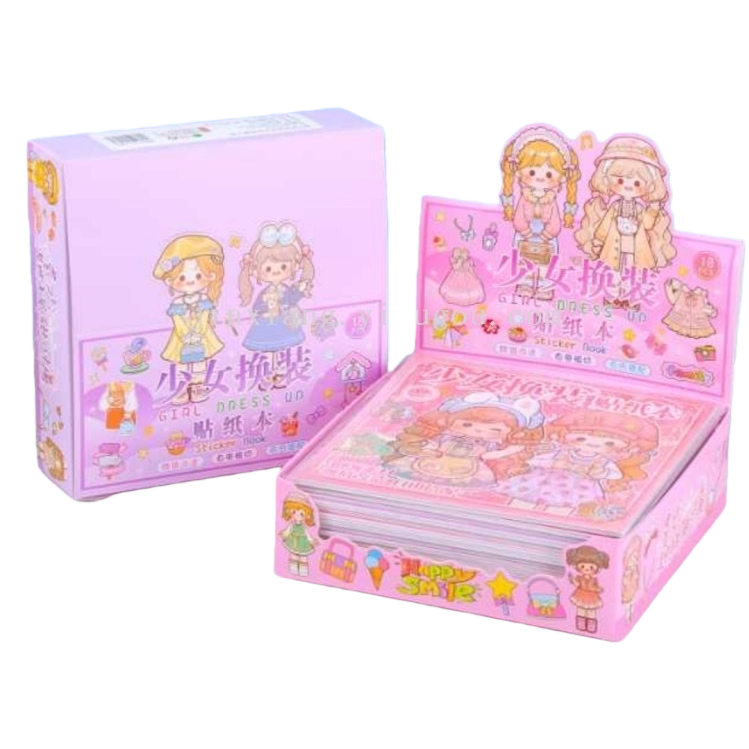 A girl's costume change sticker booklet on paper Item Picture