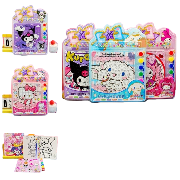 HK-9890 Children's DIY Puzzle Watercolor Painting Set of 6 Creative painting and Handicraft Materials Item Picture