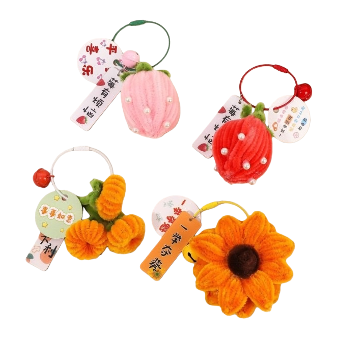 Fresa girasol zanahoria estilo lana tejido rizos adorables accesorios primavera nuevo Item Picture