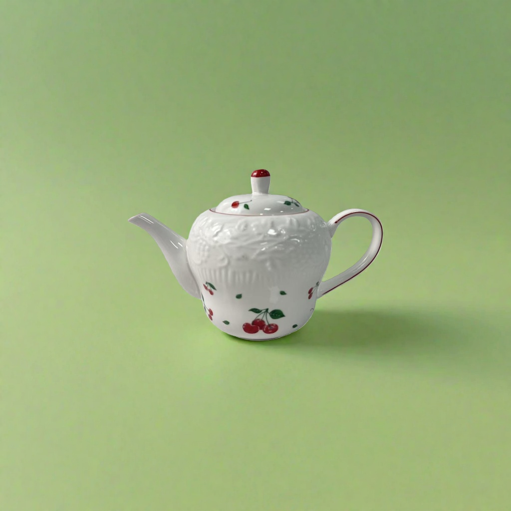 白色带蓝花图案茶壶家用陶瓷泡茶壶保温茶具礼品细节图
