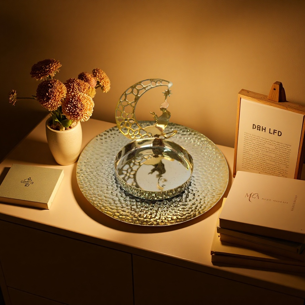 Golden moon and character-shaped metal decorative items, home decorative items, artistic decorative items details Picture
