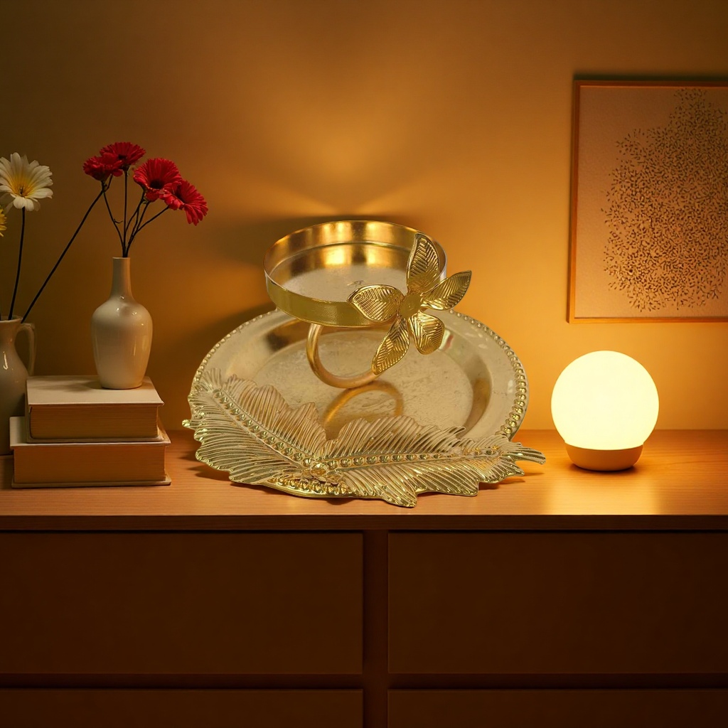 Golden candlestick decorations, living room ornaments, home decoration ornaments, candlestick ornaments Application Scenario