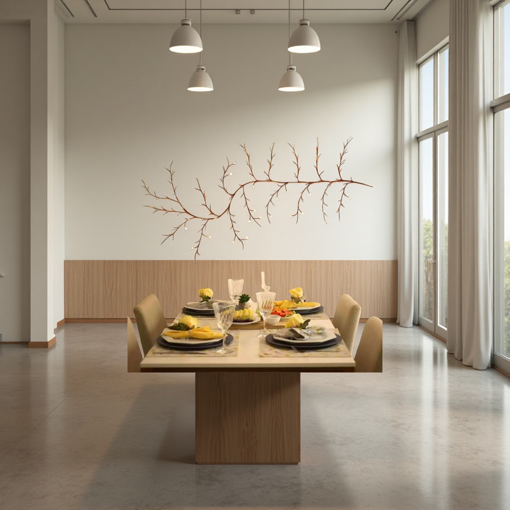 Tree-shaped LED decorative lights for home living rooms and bedrooms, with warm light and adjustable brightness Specification image