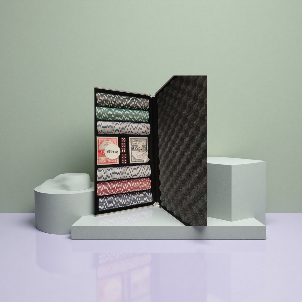 扑克筹码套装 100枚 红蓝绿三色 优质塑料 桌面游戏用品