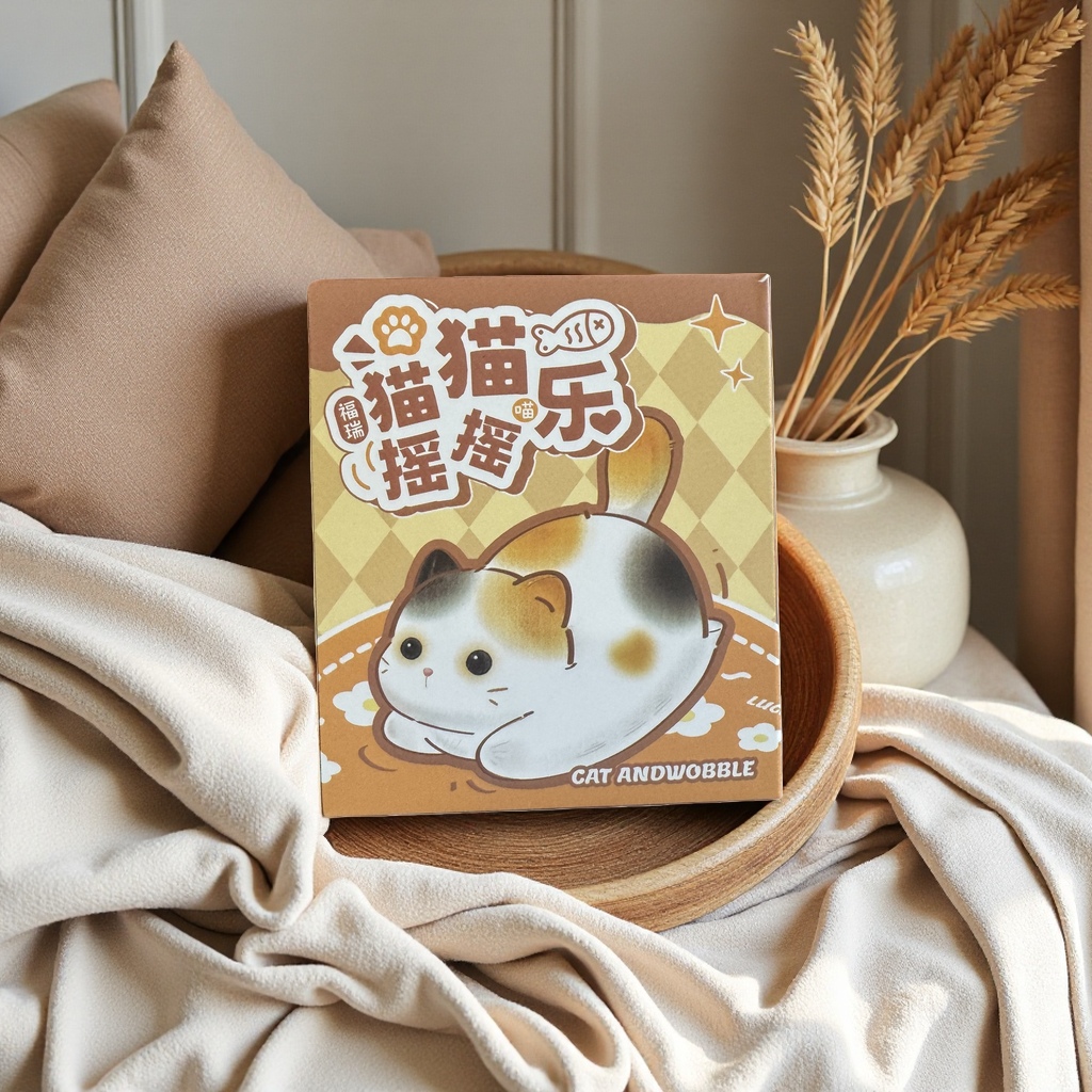 卡通猫图案+商品包装盒细节图