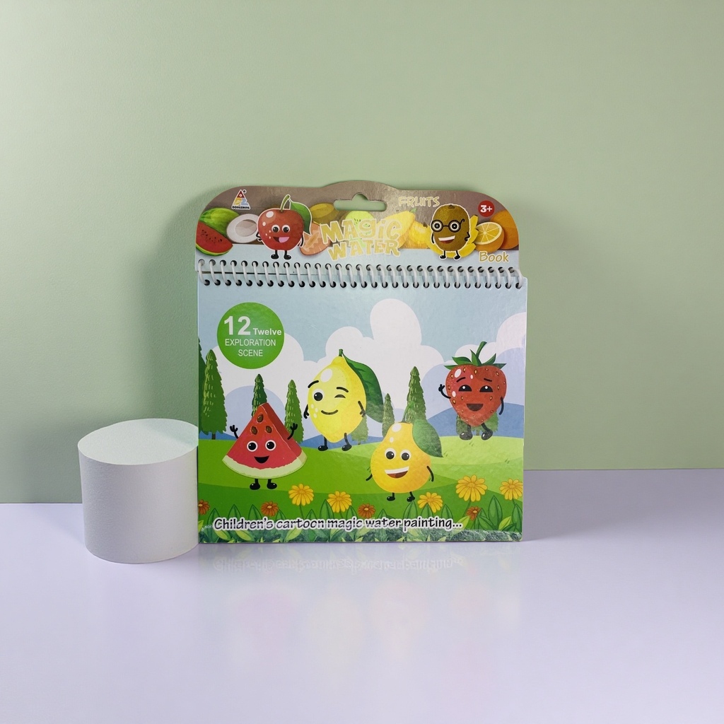 儿童卡通水果主题魔法水画书水感绘画本可擦写画册