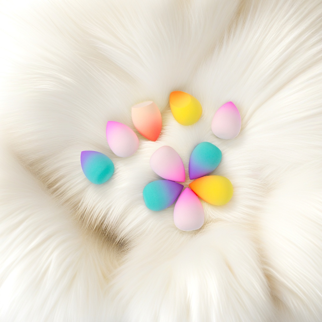 Colorful gradient beauty egg, a smooth makeup application tool, a multi-color beauty makeup tool details Picture