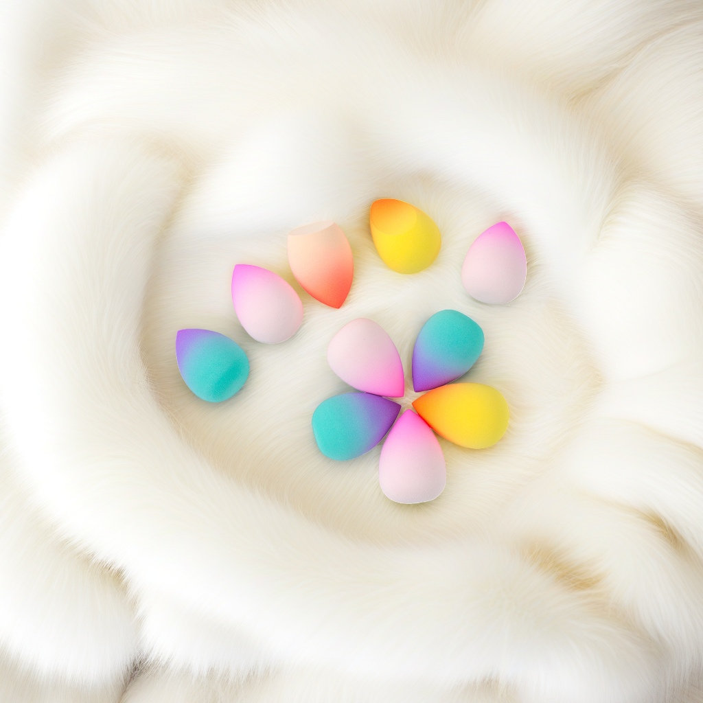 Colorful gradient beauty egg, a smooth makeup application tool, a multi-color beauty makeup tool