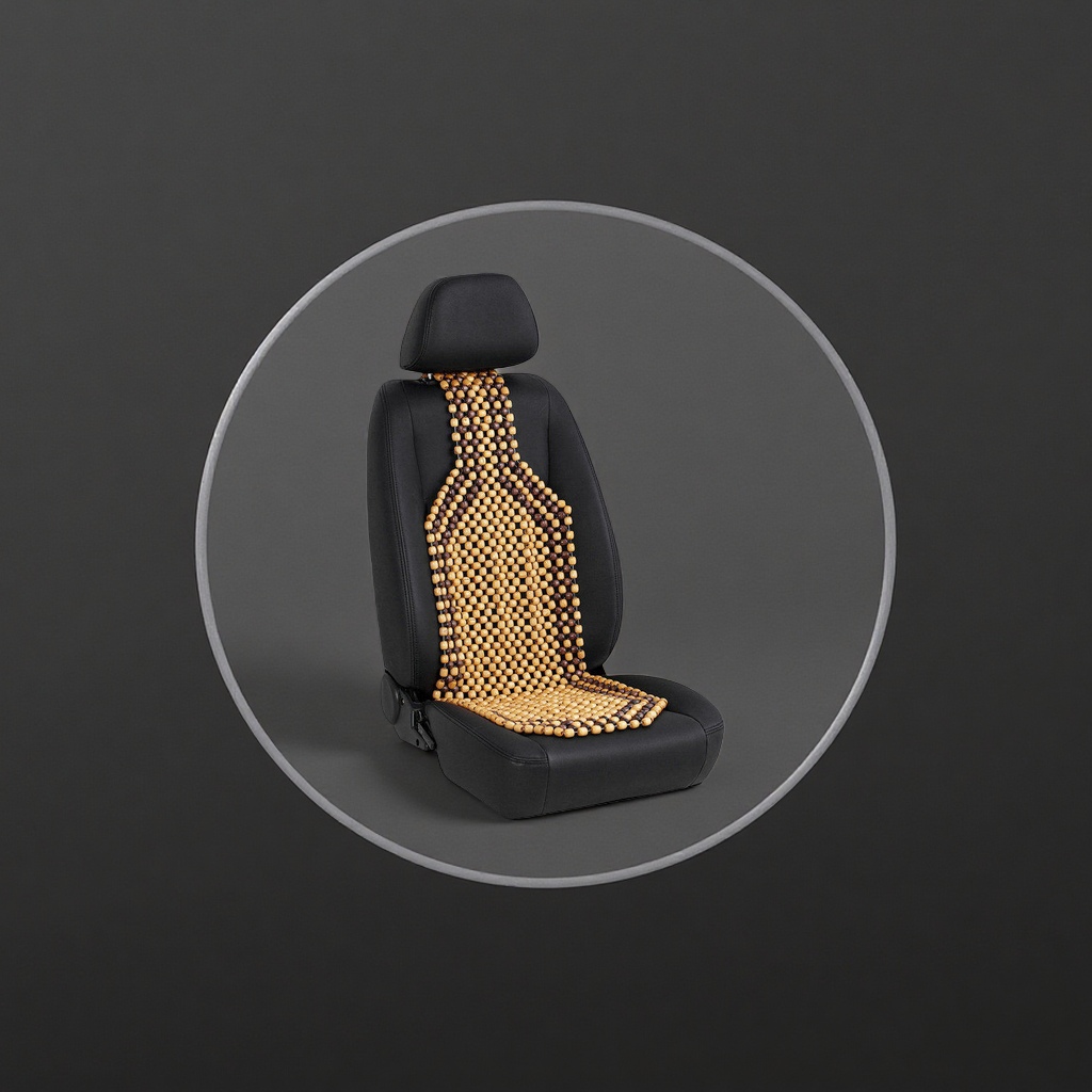 The wooden bead car seat cushion is breathable, anti-slip, comfortable, pressure-reducing and lumbar support details Picture