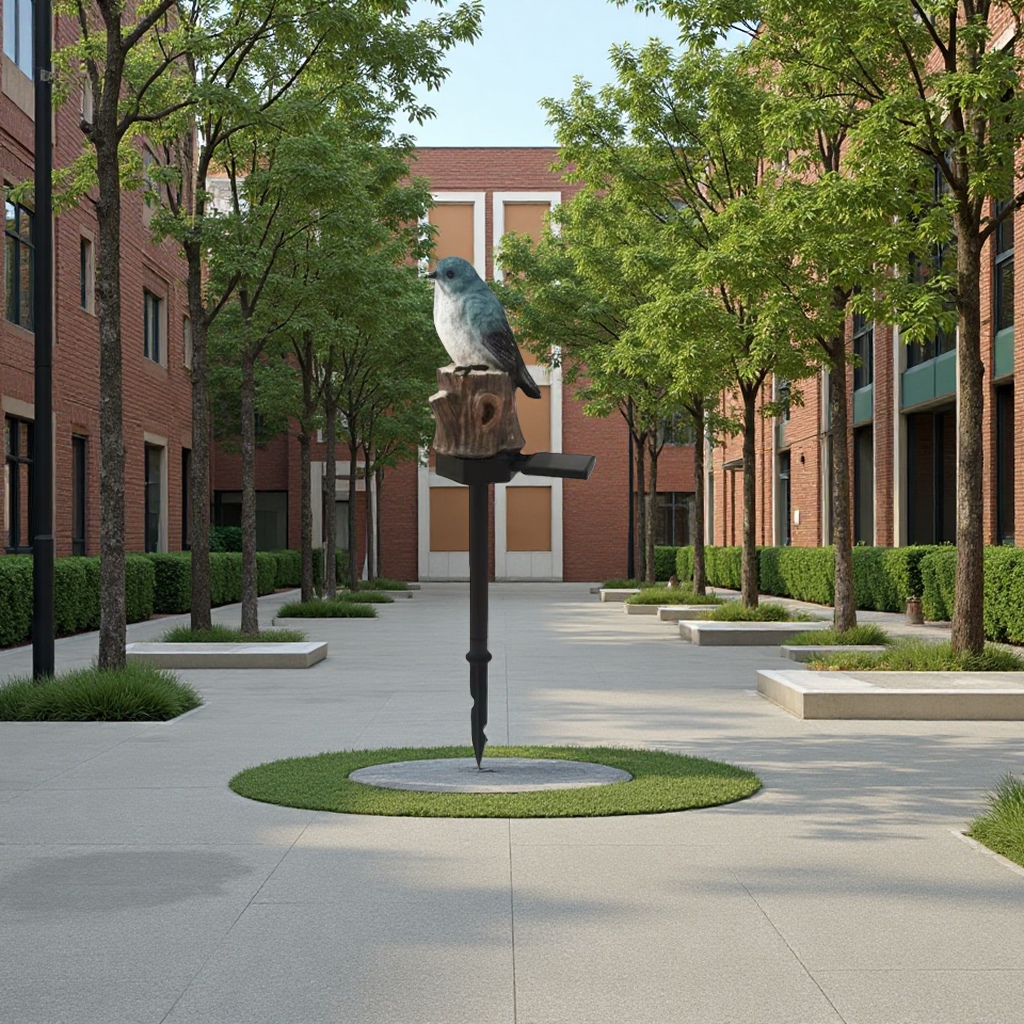 太阳能鸟形装饰摆件户外庭院装饰品庭院摆件太阳能鸟装饰庭院装饰品