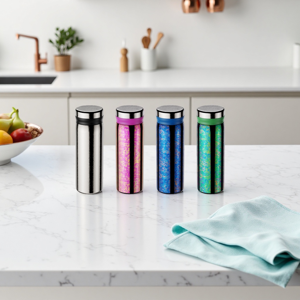 Metallic texture, colorful pure titanium insulated cup with lid design titanium cup Specification image