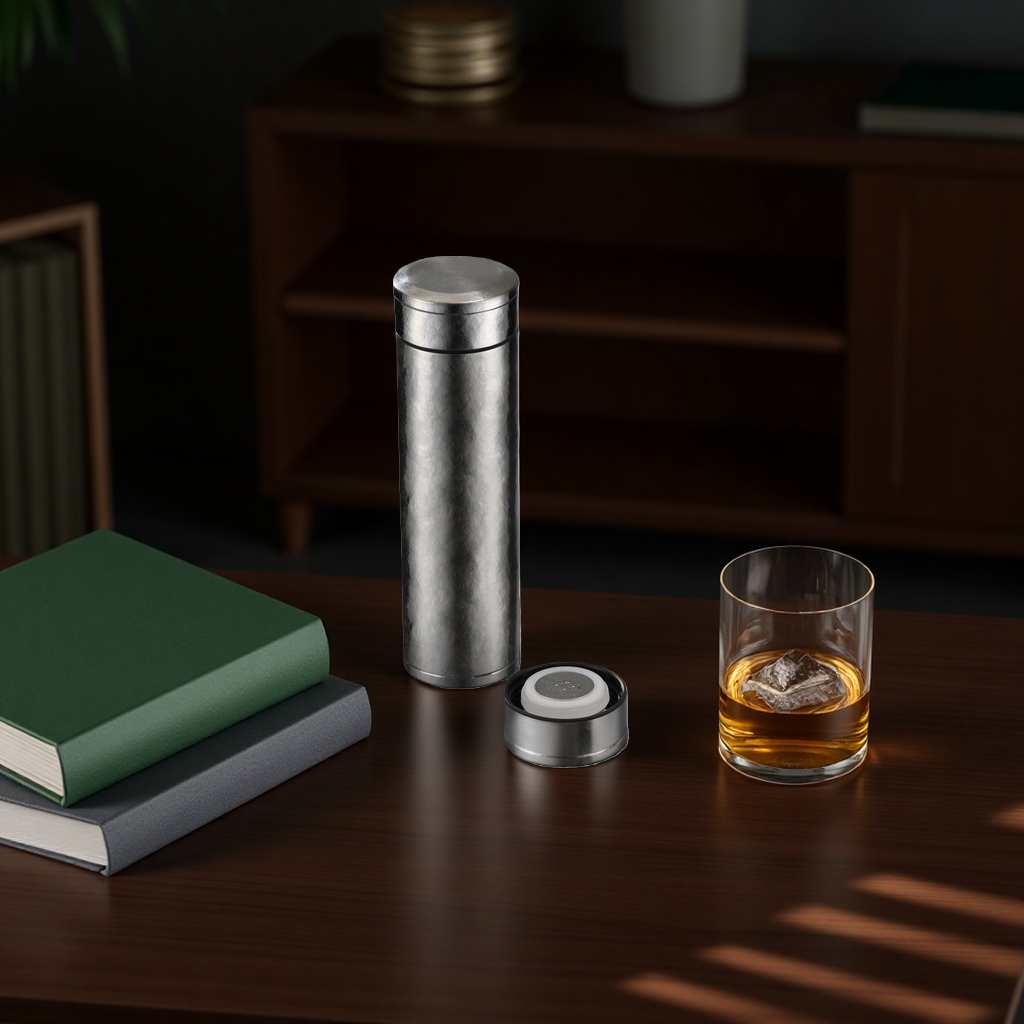 Pure titanium classic insulated cup 480ml portable, heat-resistant, large capacity for office and home use