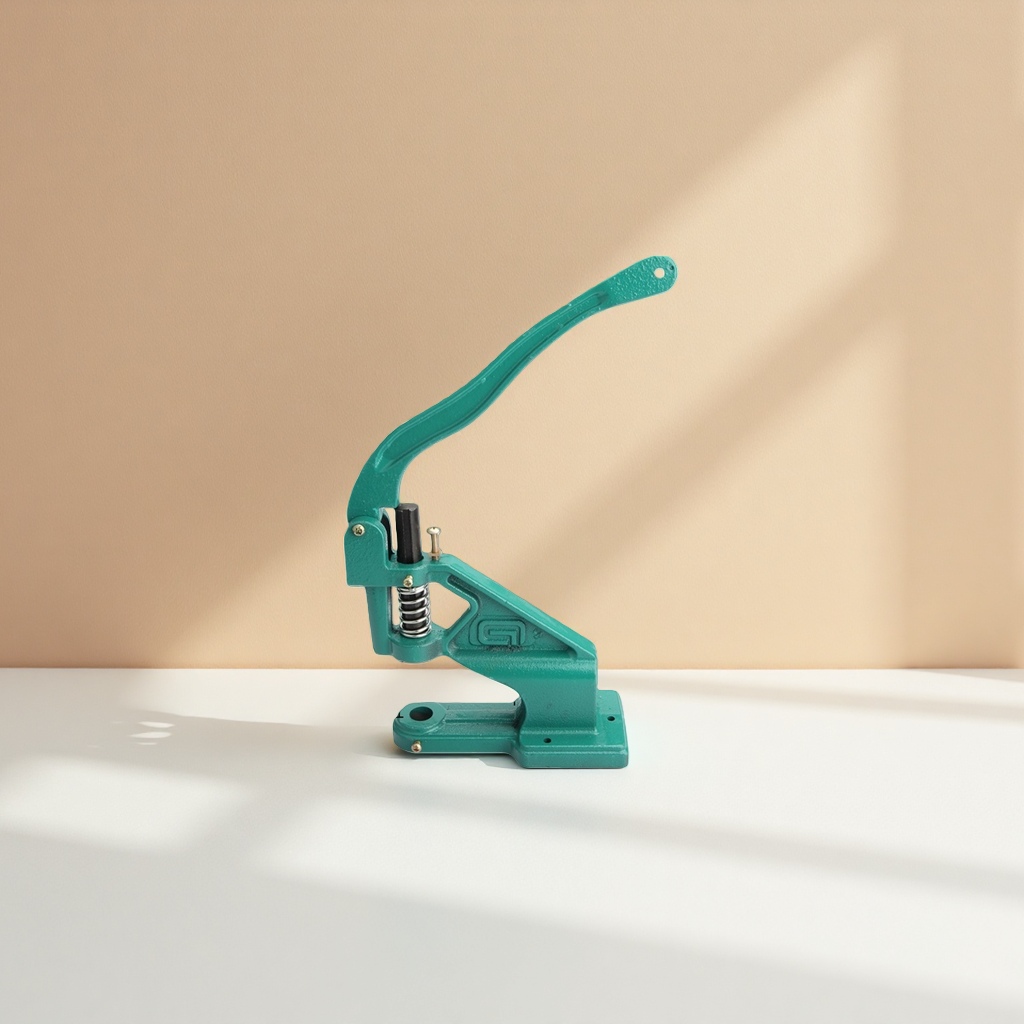 Green manual press with metal structure lever spring device for pressing and stamping operation