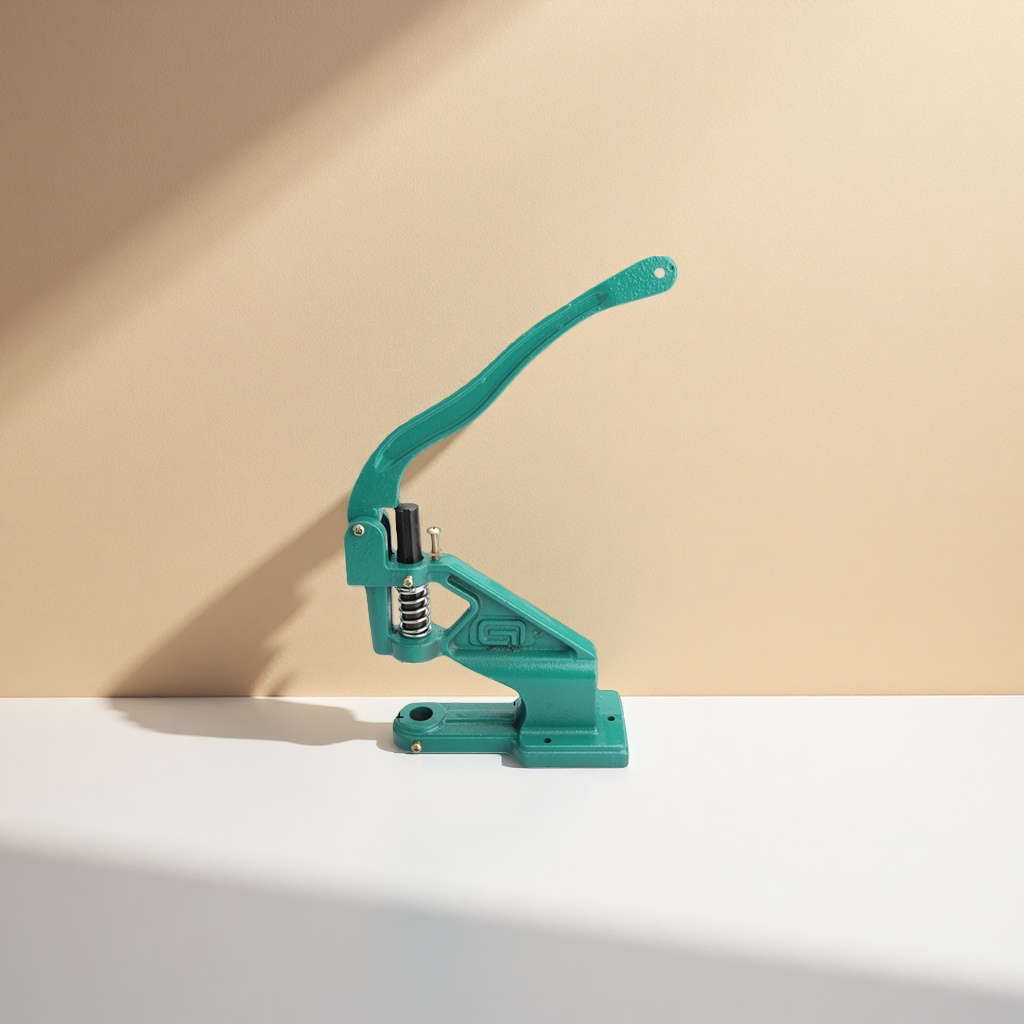 Green manual press with metal structure lever spring device for pressing and stamping operation details Picture