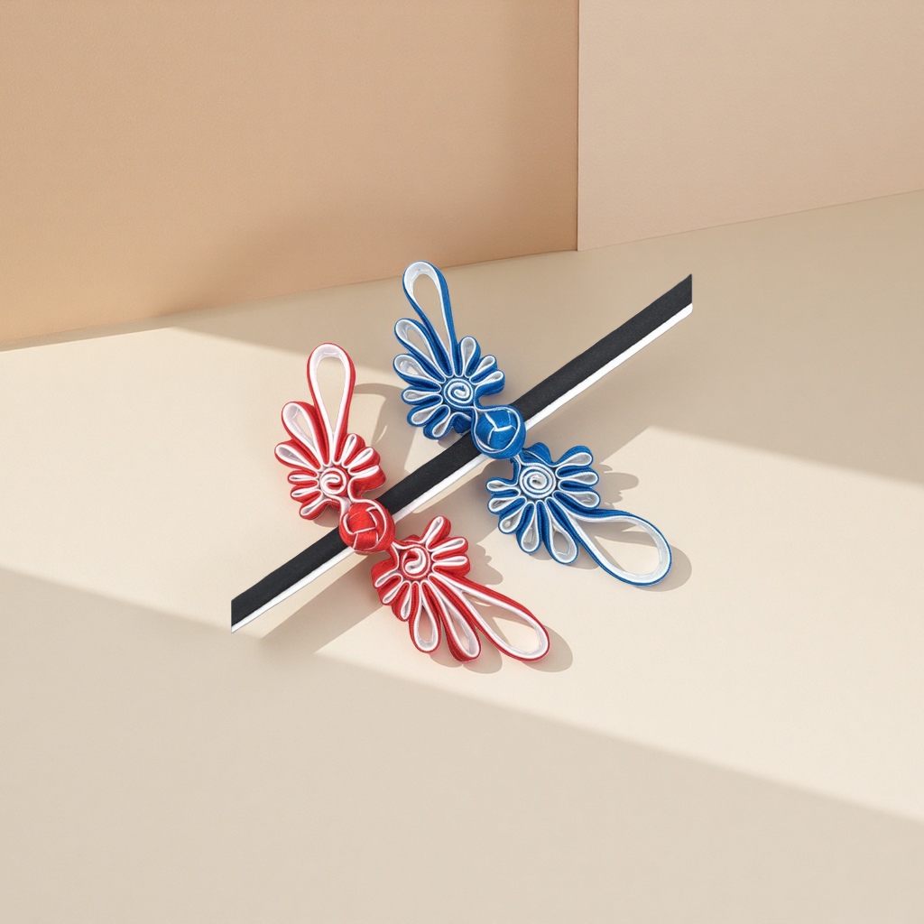 Red, white and blue Chinese knot pendant woven decorative item, New Year mascot Application Scenario