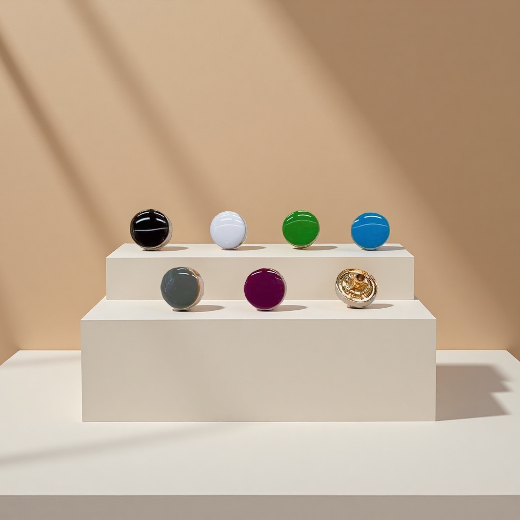 A handmade DIY material package containing 100 large-sized decorative colored metal buttons details Picture
