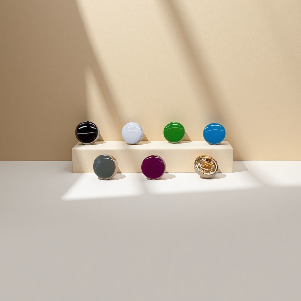 A handmade DIY material package containing 100 large-sized decorative colored metal buttons Application Scenario