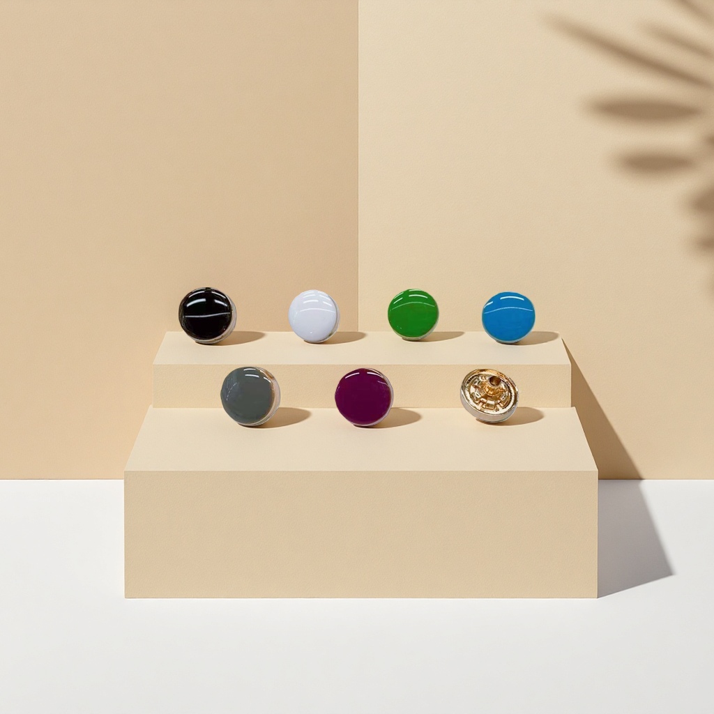 A handmade DIY material package containing 100 large-sized decorative colored metal buttons Specification image