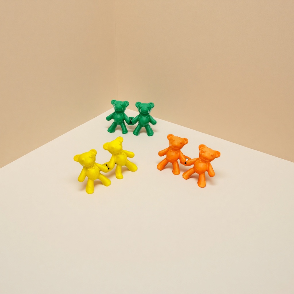 Colorful little bear toy cute cartoon children educational doll plush doll Application Scenario