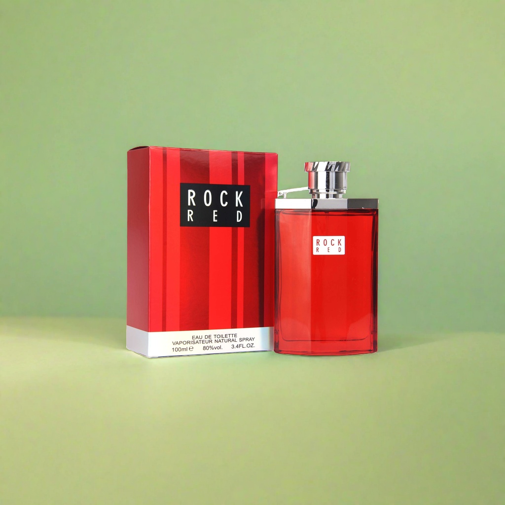 Rock Red Perfume Bottle and Gift Box Set of Classic Fragrance Application Scenario
