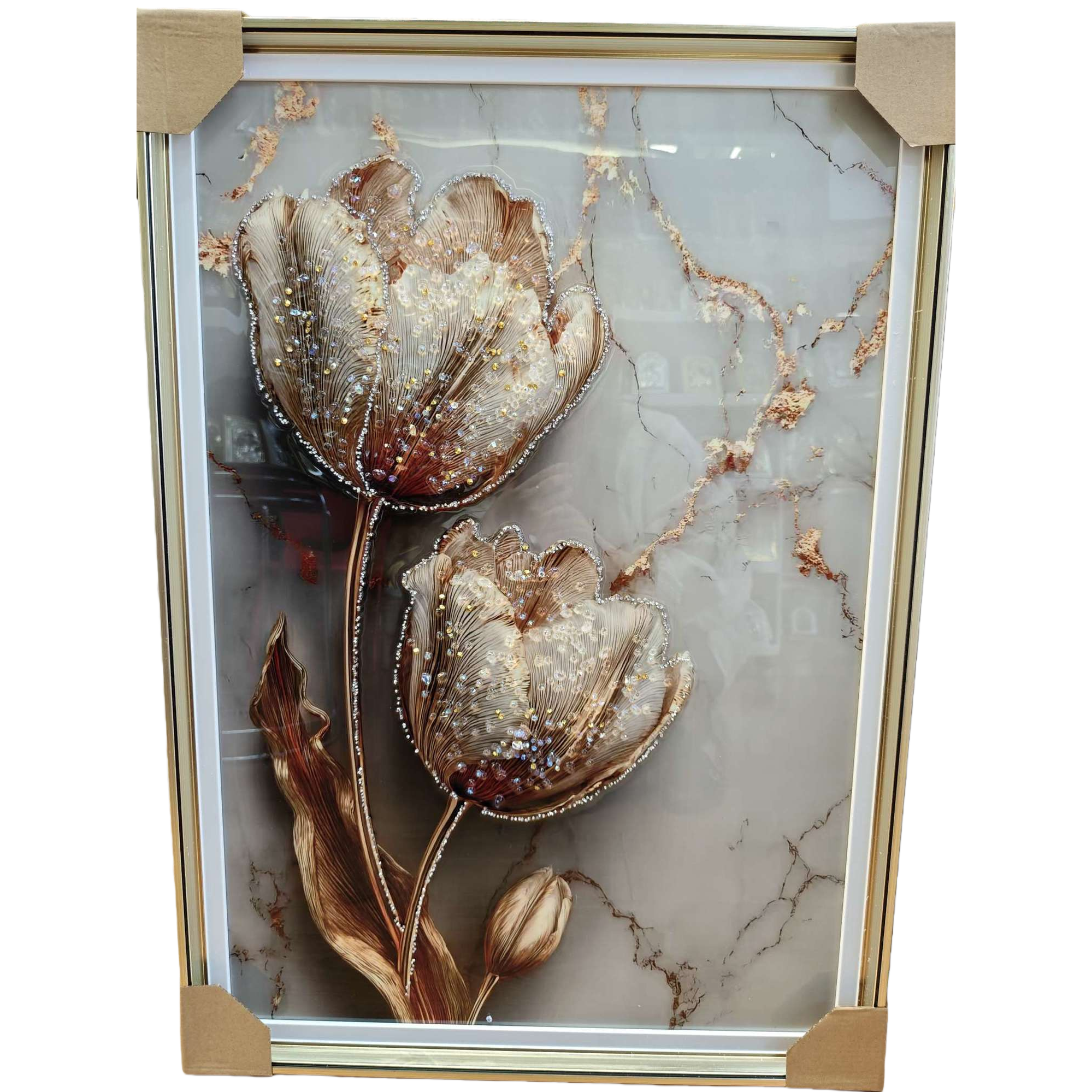 郁金香装饰画客厅卧室简约北欧风挂画艺术墙饰白底实物图