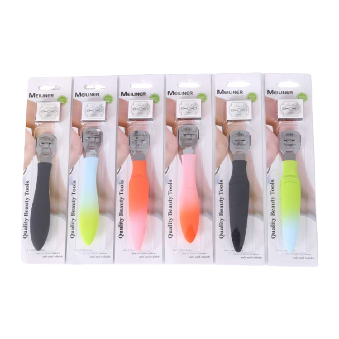 Stainless steel textured pedicure knife, exfoliating foot planer knife, scraping calluses and keratin foot skin, foot sole planer knife, foot spicer Item Picture