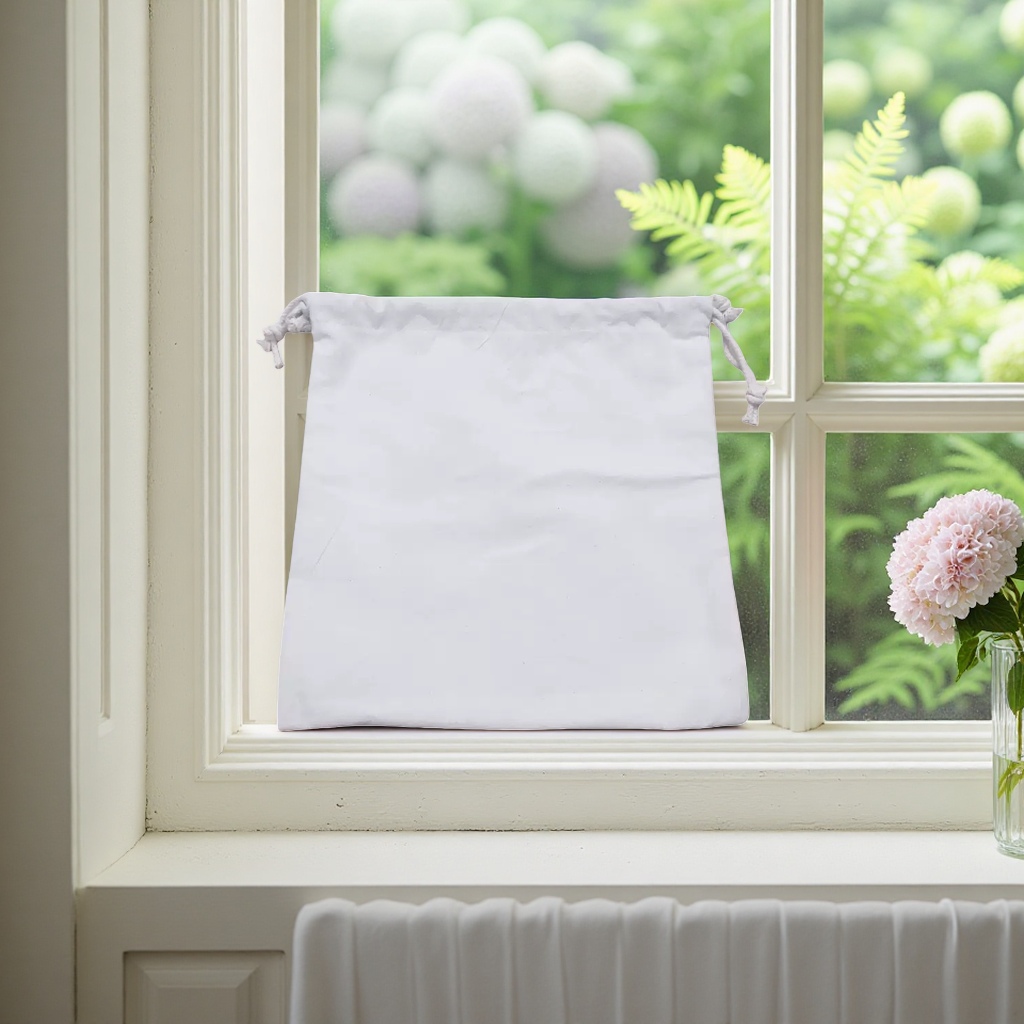 White cloth bag, simple and environmentally friendly shopping bag, reusable packaging bag details Picture