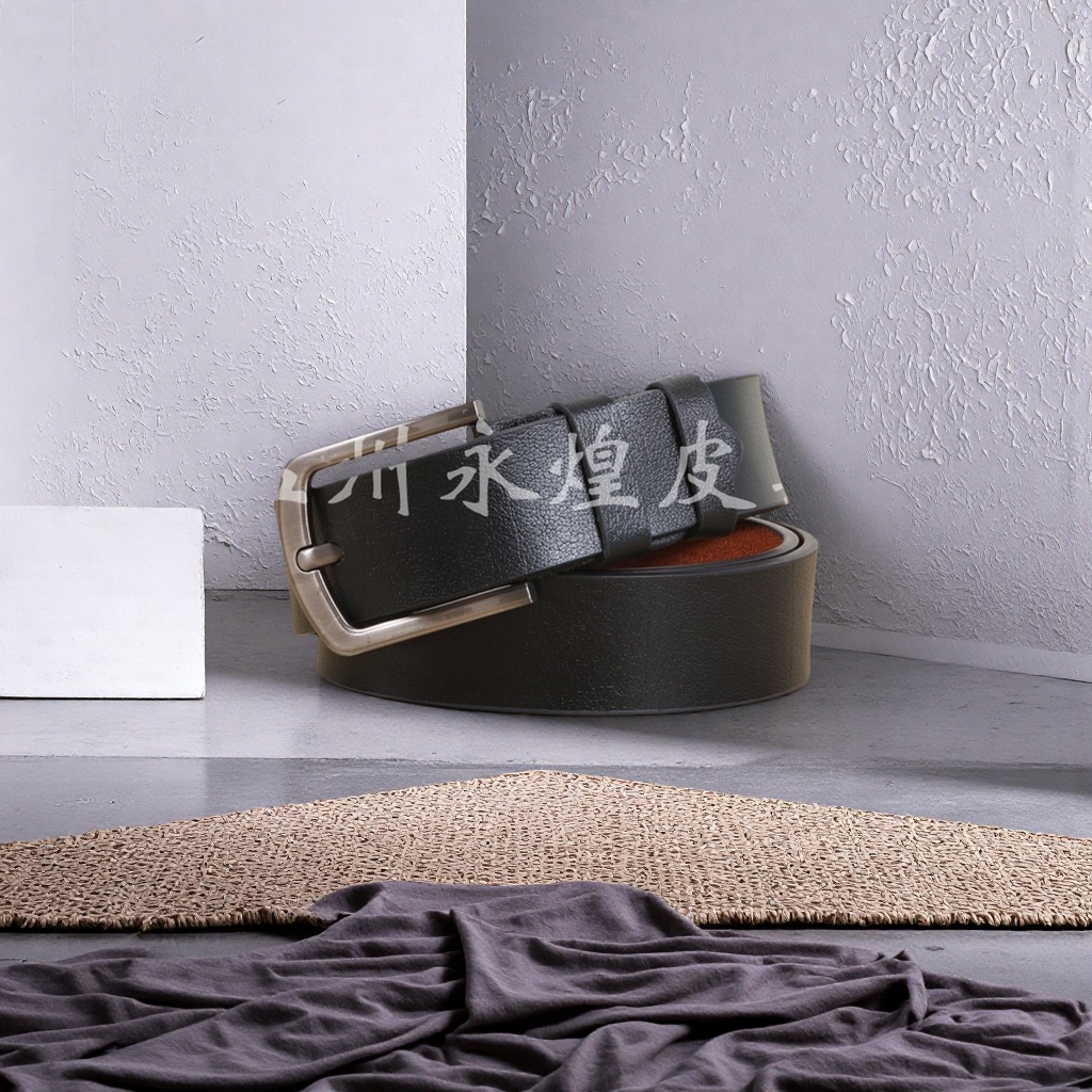 Black leather belt men's genuine leather belt simple business casual men's genuine product Application Scenario
