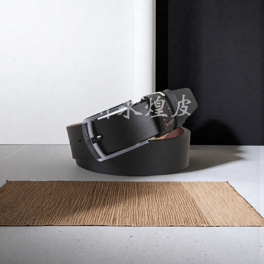 Black belt men's business belt, simple and classic men's genuine belt