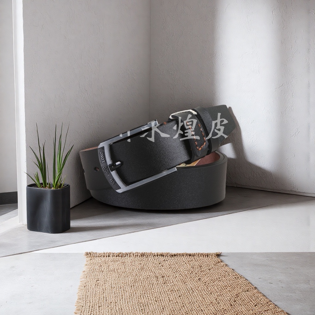 Black belt men's business belt, simple and classic men's genuine belt Application Scenario