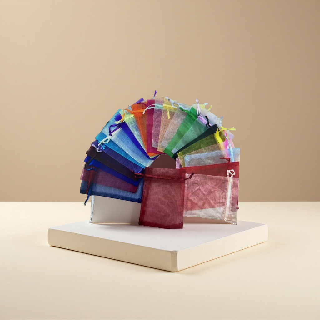 Colorful gauze bags, creative decorative gauze bags, home storage bags, multi-purpose and reusable Specification image