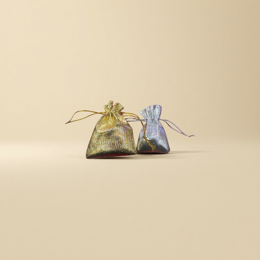 Gold and silver drawstring bags, large thickened reusable eco-friendly bags, shopping bags, storage bags details Picture