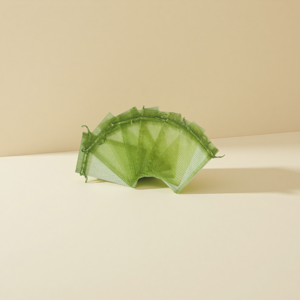 绿色纱布袋可重复使用环保购物袋家用收纳袋大容量便携
