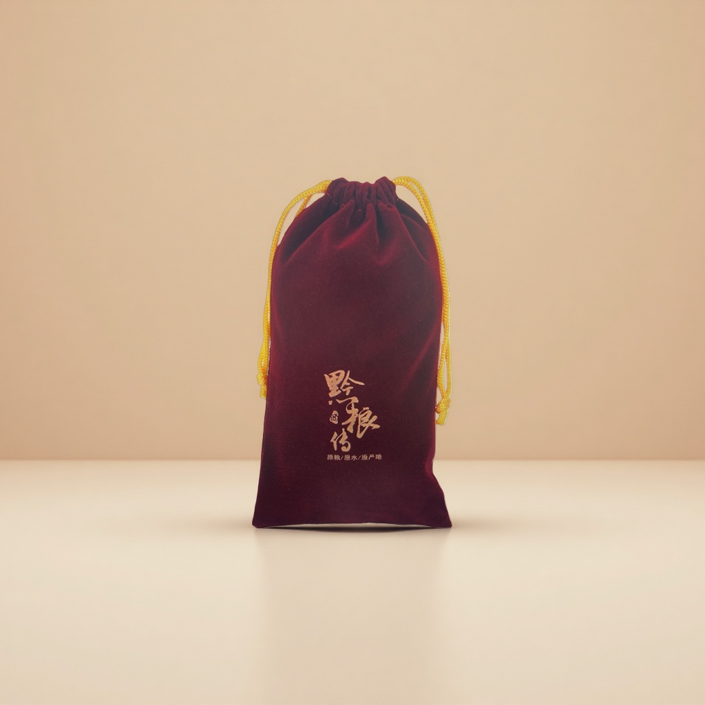 深红色绒布袋收纳整理袋便携柔软防尘袋