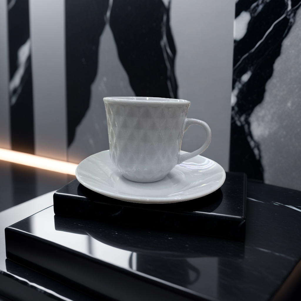 白色陶瓷杯简约时尚杯子家用办公茶杯咖啡杯