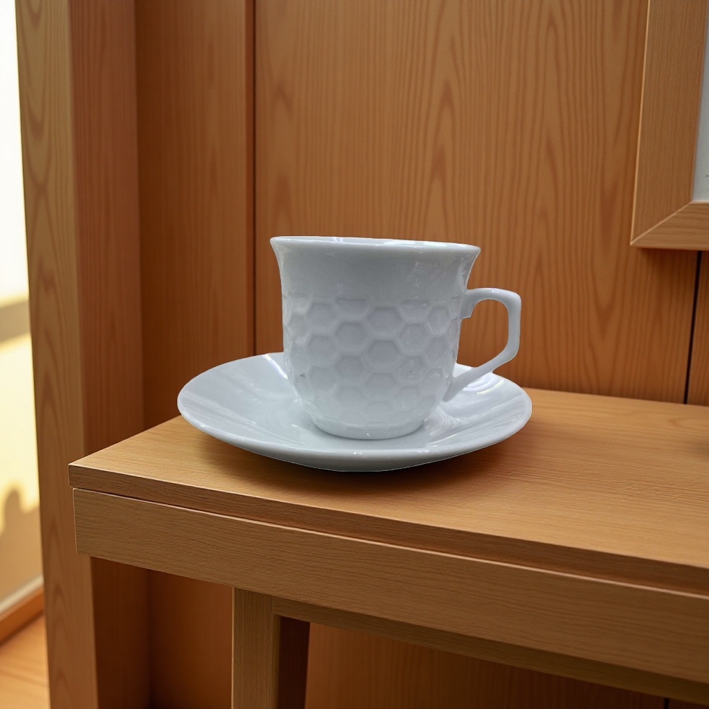 白色蜂窝纹茶杯家用保温杯便携茶杯产品图