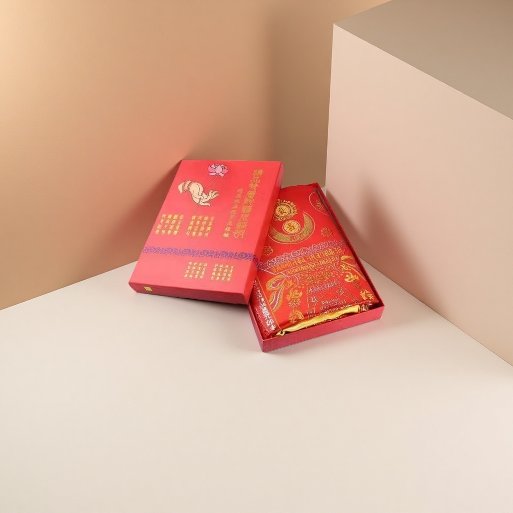 Red gift box, thickened brocade, silk embroidered Dharani, five-piece set, widened and thickened wholesale Application Scenario